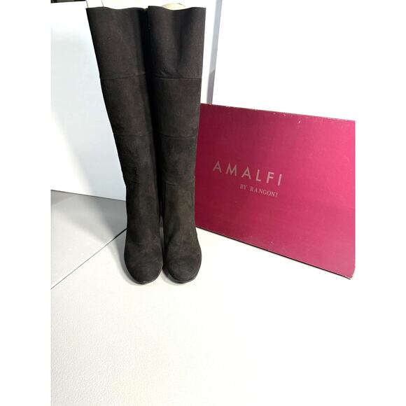 Amalfi by Rangoni Italian Cashmere Manta Black High Boots NWOT inBox Size 7 1/2N - Picture 2 of 6